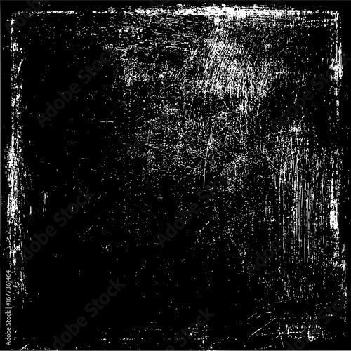 Distressed black surface with white scratches and grunge texture for abstract backgrounds and overlays use