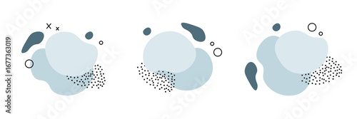 Abstract blotch shape. Liquid shape elements. Set of modern graphic elements. Fluid dynamical colored forms banner. Vector illustration