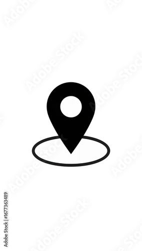 Free Download Simple white silhouette of a person with a location pin icon against a stark black background - GFXLoad