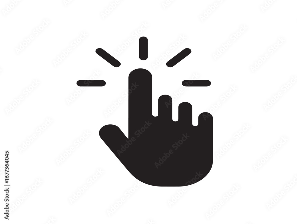 Obraz premium Elegant mouse cursor and click pointer icons silhouette illustration