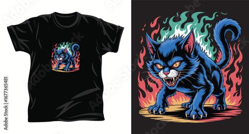 Horror graphic vector t shirt design print.