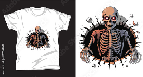 Horror graphic vector t shirt design print.