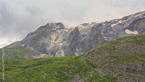 cloudy mountain landscape in the french alps