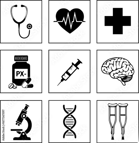 medical icons set