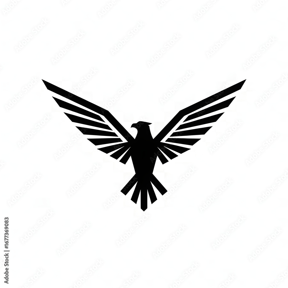 Fototapeta premium Minimalist Black Eagle Logo Design
