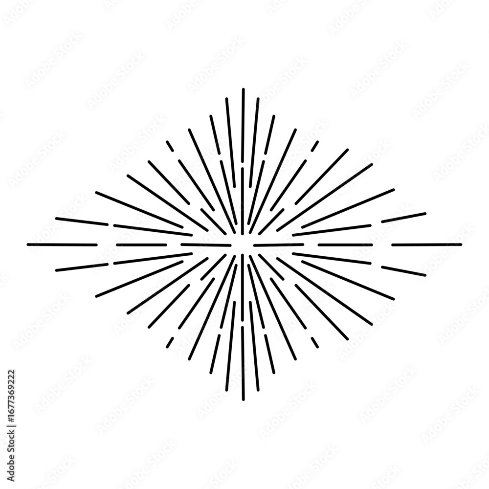 Obraz premium Abstract burst sun rays graphic design element isolated on white background ideal for logo branding and website decoration