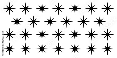 set of black silhouettes of thorns