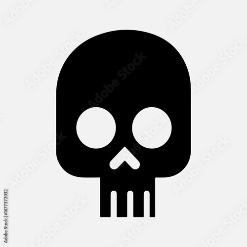 Skull Single Artistic Simple Black Clip Art, Skull Lover Design, Skull Black Drawing Illustration Design