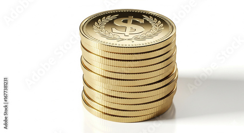 stack of coins isolated on white