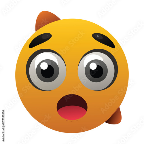 3D Vector Shocked Emoji | Cute Cartoon Glossy Expression Icon