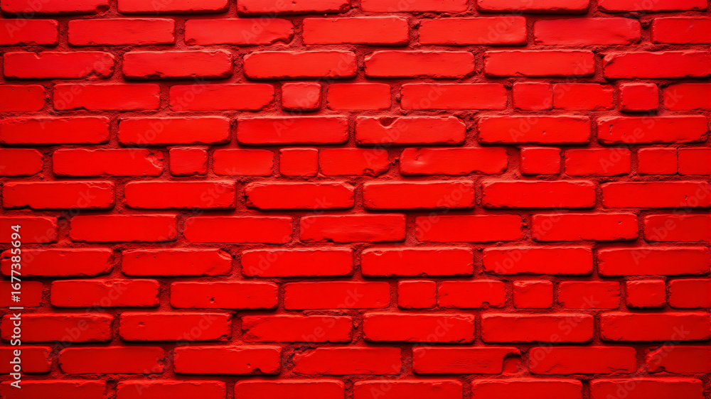 Fototapeta premium Vibrant Red Brick Wall for Interior and Exterior Design
