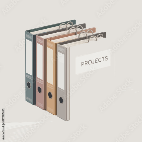 office folders on white background