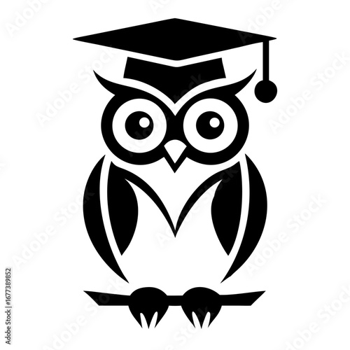 Owl Wearing Graduation Cap Symbolizing Wisdom and Education for Academic Blogs, Graduation Announcements, School Projects, and Learning Resources
