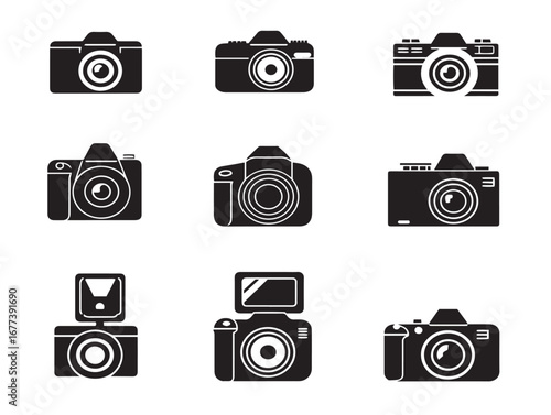 Retro photo camera symbol designed as creative photographic equipment vector