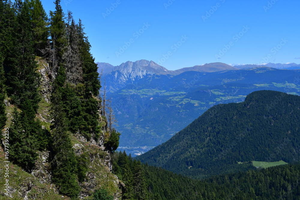 Fototapeta premium Schöne Landschaft in Südtirol mit Blick ins Etschtal 