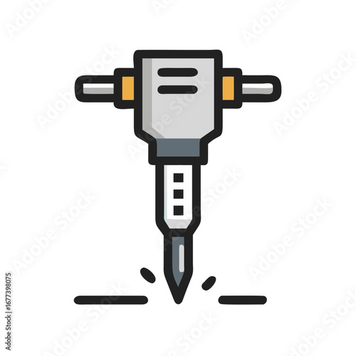 Jackhammer construction tool icon
