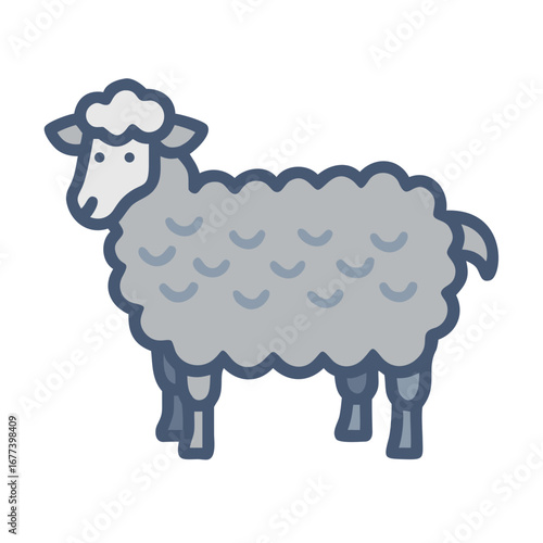 Gray sheep livestock vector