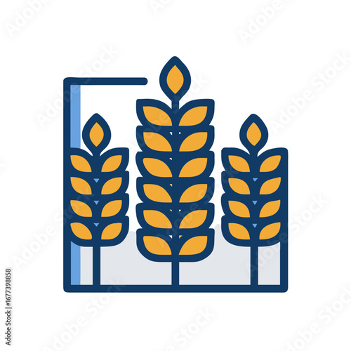 Wheat crops farm icon