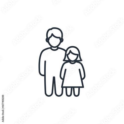 Photo of a father and daughter standing sidebyside, a simple depiction of family
