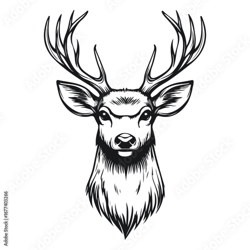  deer head vector illustration