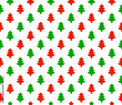Green red seamless tree background – vector