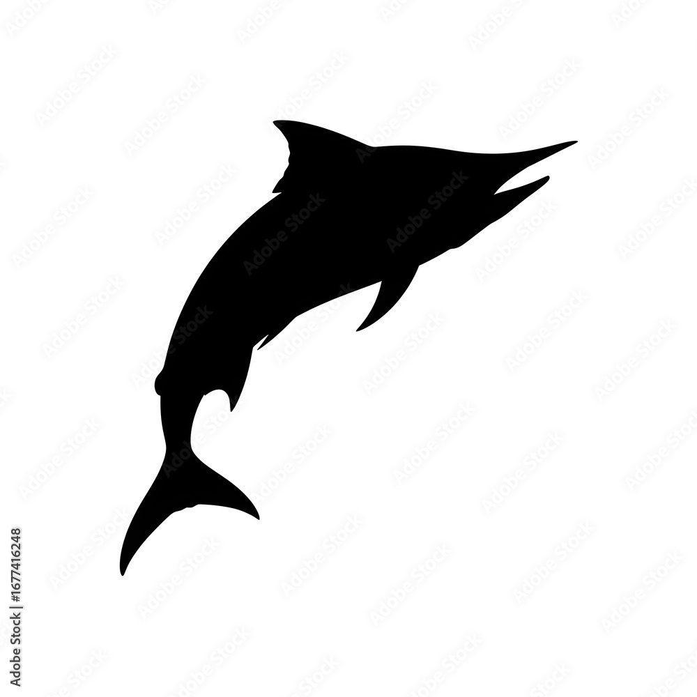 Fototapeta premium Silhouette of a Leaping Marlin