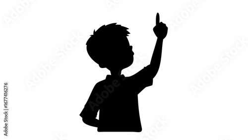 Silhouette of Discovery: A young boy gazes upwards, his silhouette against the backdrop of the boundless sky, symbolizing wonder, exploration, and limitless potential.