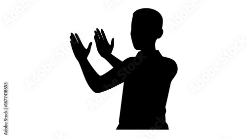 Silhouette Applause: A stark, silhouetted figure offers a symbol of appreciation. Hands clap and celebrate, perfect for themes of triumph and approval.