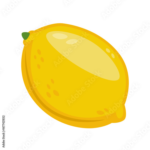 Lemon icon. Citrus fruit with yellow peel. Fresh tropical healthy sour food. Vitamin ingredient.