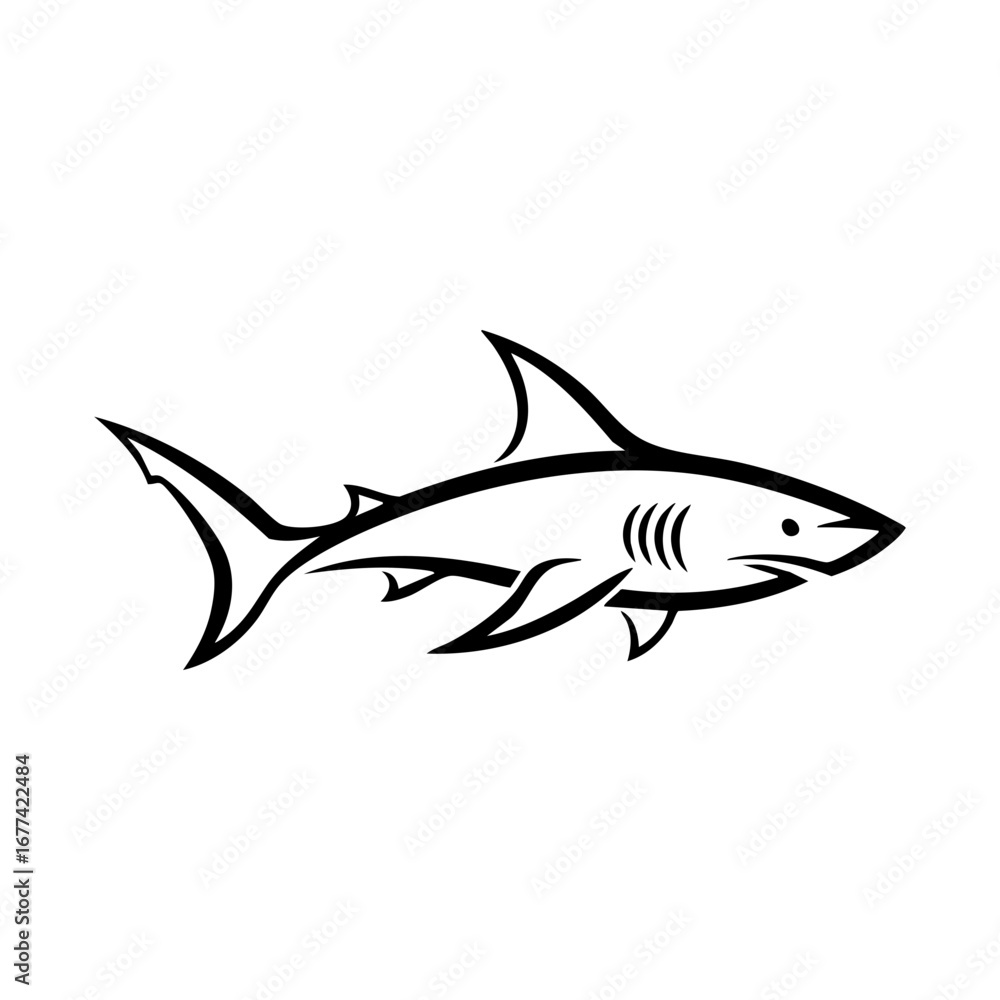Fototapeta premium tribal tattoo shark design
