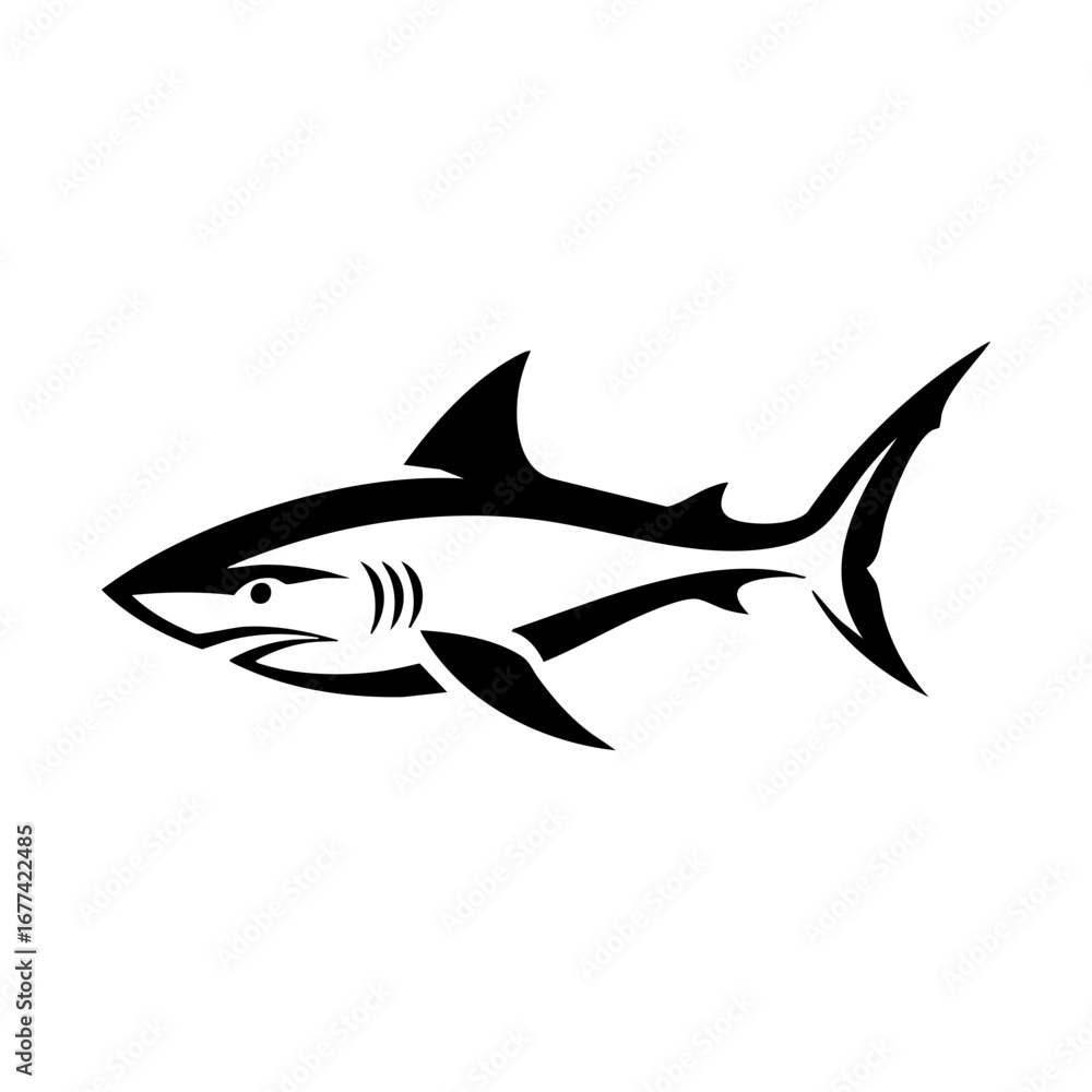 Obraz premium tribal tattoo shark design