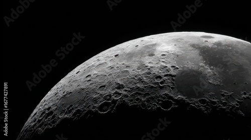 Close cinematic shot of the moon with intense clarity, every crater and ridge visible, glowing softly in the night sky