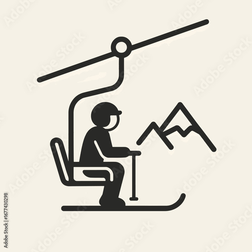 Chairlift graphic t-shirt design vector illustration