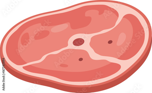 Raw ham steak slice isolated delicious meat cut vector