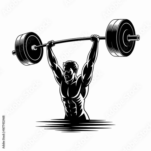 3d man lifting weights
