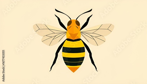 Geometric Bee A bee shape using geometric forms