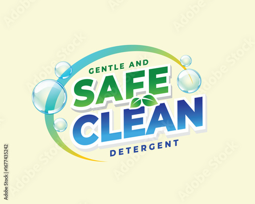 laundry detergent powder label for safe and clean wash