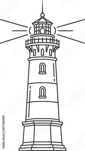 Illustration of a lighthouse on the coast