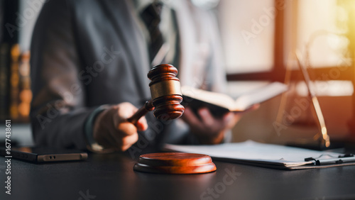 Wallpaper Mural Attorney Holding Gavel for Auction Legal Lawyer Judge Courthouse Trial Business Concept Rights Law Court Justice System Auctioneer Torontodigital.ca