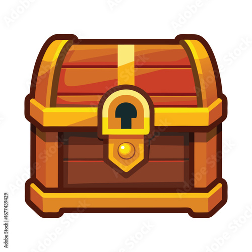 Treasure Chest Isometric Vector – Gold Coins and Gems Illustration