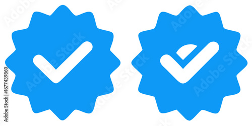 Two blue verified checkmarks on a black background representing trust and authenticity