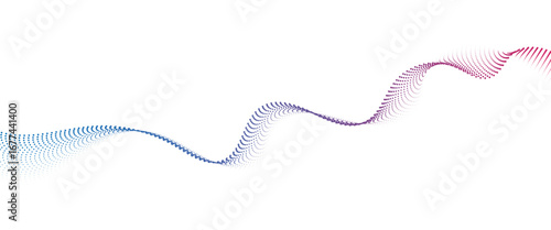 Flowing Dot Wave halftone gradient pattern on transparent background	
