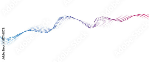 Flowing Dot Wave halftone gradient pattern on transparent background	
