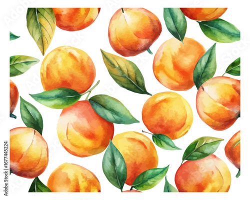 Watercolor orange fruit seamless patterns