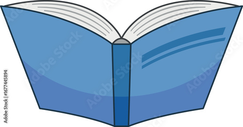 Opened book with blue cover