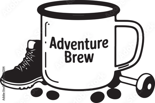 Minimal Line Art Vector Pack for Camping Coffee Shop and Fitness including Hiking Gear Campfire Travel Mug Coffee Beans Pastry Gym Equipment and Sports Accessories