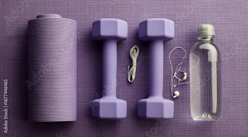 Purple workout gear on mat (3)