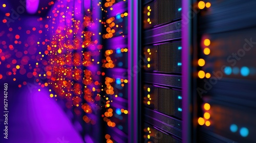 Cyberspace AI powered supercomputer processing vast amounts of cyberspace information.