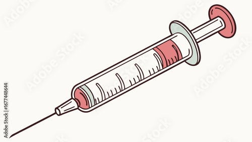 digital painting of a medical syringe with vaccin