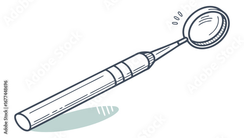 flat icon of a dental mirror tool